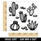 Cactuses Succulent and Stones Square Rubber Stamp for Stamping Crafting